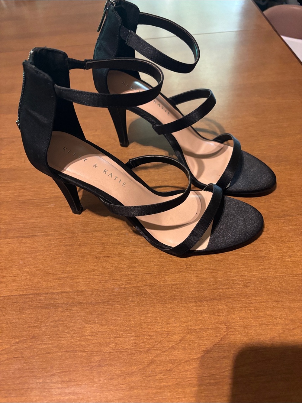 Kelly & Katie Black Strappy Stiletto Sandals